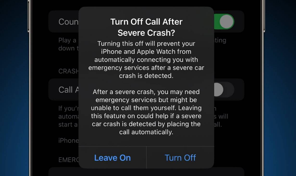 山南苹果14维修分享 iPhone 14 和 Apple Watch 上关闭崩溃检测 