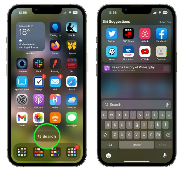 山南苹果手机维修分享升级到 iOS 16 后，如何删除主屏幕上的搜索按钮 